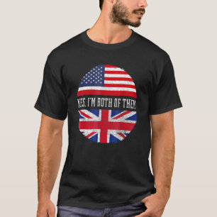 Half American Half British Usa Flag United Kingdom T-Shirt