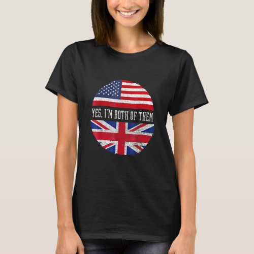 Half American Half British USA Flag United Kingdom T_Shirt