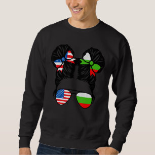 Half American Half Bulgarian Girl USA Bulgaria Fla Sweatshirt