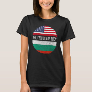 Half American Half Bulgarian USA Flag Bulgaria Her T-Shirt
