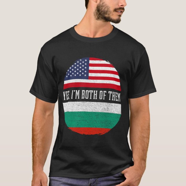 Half American Half Bulgarian USA Flag Bulgaria Her T-Shirt (Front)