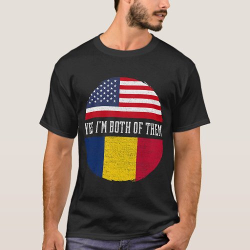 Half American Half Chadian USA Flag Chad Heritage  T_Shirt
