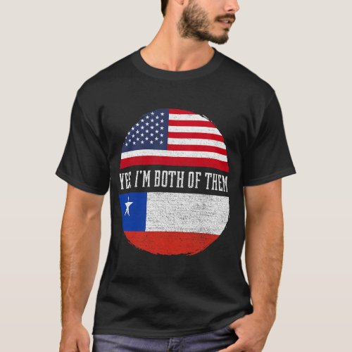Half American Half Chilean USA Flag Chile Heritage T_Shirt