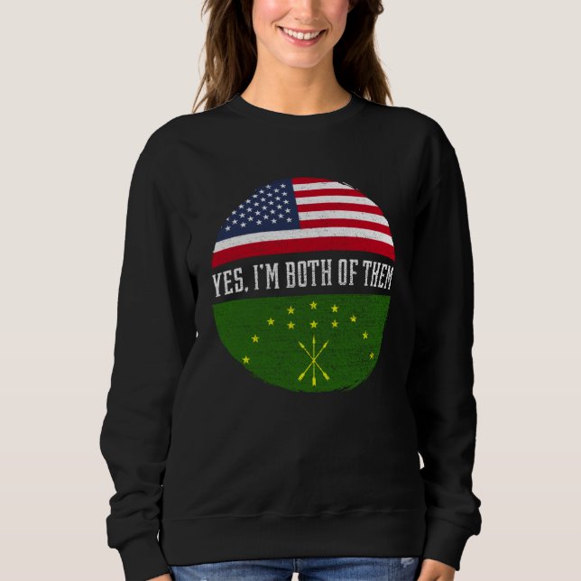 Half American Half Circassians USA Flag Circassian Sweatshirt (Front)