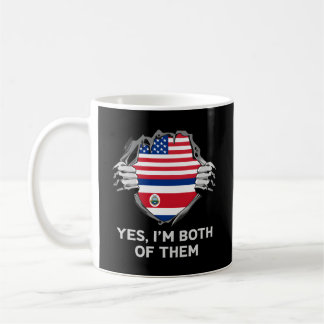 Half American Half Costa Rican Usa Costa Rica Flag Coffee Mug