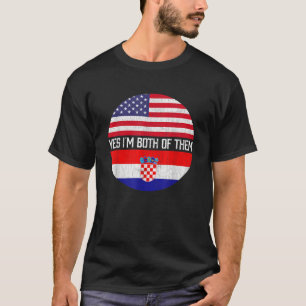 Half American Half Croatian USA Flag Family Herita T-Shirt