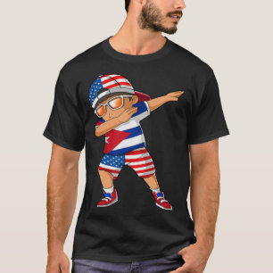 Half American Half Cuban Boy Kid Cuba Flag Patriot T-Shirt