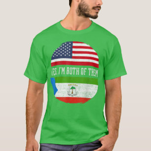 Half American Half Equatoguinean USA Flag Equatori T-Shirt