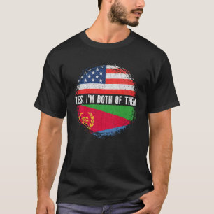 Half American Half Eritrean USA Flag Eritrea  T-Shirt