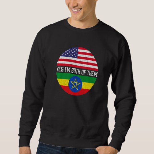 Half American Half Ethiopian Usa Flag Family Herit Sweatshirt