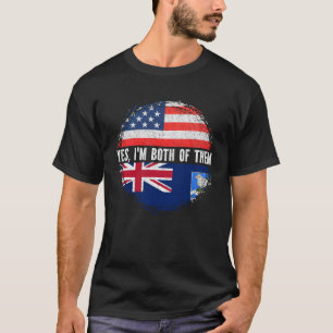 Half American Half Falkland Islander USA Flag T-Shirt