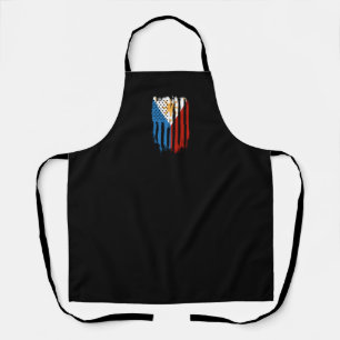 Half American Half Filipino Philippines Flag Apron