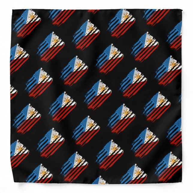 Half American Half Filipino Philippines Flag Bandana (Front)