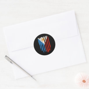 Half American Half Filipino Philippines Flag Classic Round Sticker