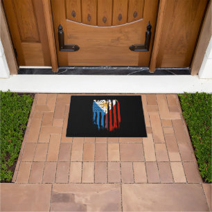 Half American Half Filipino Philippines Flag Doormat