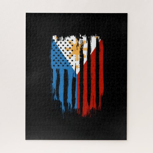 Half American Half Filipino Philippines Flag Jigsaw Puzzle