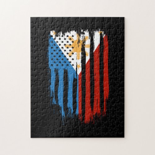 Half American Half Filipino Philippines Flag Jigsaw Puzzle