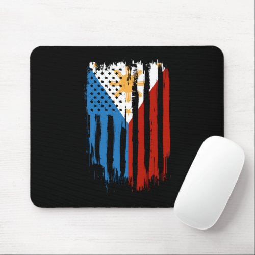 Half American Half Filipino Philippines Flag Mouse Pad