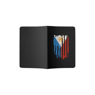 Half American Half Filipino Philippines Flag Passport Holder