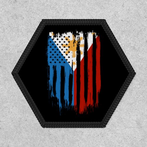 Half American Half Filipino Philippines Flag Patch