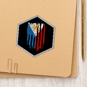 Half American Half Filipino Philippines Flag Patch