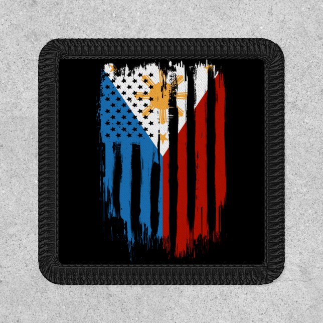 Half American Half Filipino Philippines Flag Patch (Front)