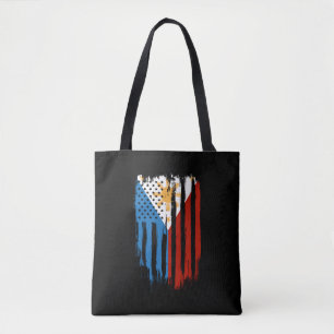 Half American Half Filipino Philippines Flag Tote Bag
