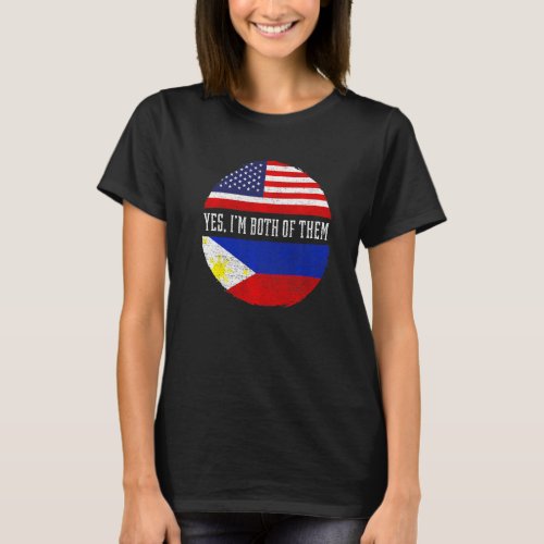 Half American Half Filipino Usa Flag Philippines H T_Shirt