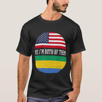 Half American Half Gabonese USA Flag Gabon Heritag T-Shirt