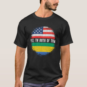 Half American Half Gabonese USA Flag Gabon T-Shirt