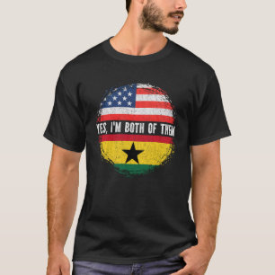 Half American Half Ghanaian USA Flag Ghana T-Shirt