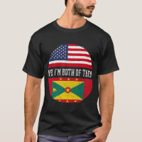 Half American Half Grenadian USA Flag Grenada Heri