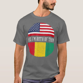 Half American Half Guinean USA Flag Guinea Heritag T-Shirt