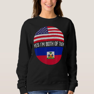 Half American Half Haitian Usa Flag Family Heritag Sweatshirt
