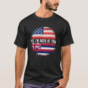Half American Half Hawaiian USA Flag Hawaii  T-Shirt
