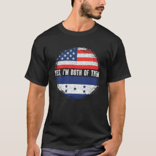 Half American Half Honduran USA Flag Honduras  T-Shirt