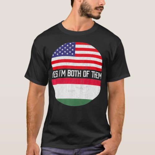 Half American Half Hungarian USA Flag Family Herit T_Shirt