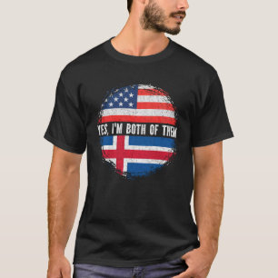 Half American Half Icelandic USA Flag Iceland T-Shirt
