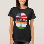 Half American Half Indian USA Flag India Heritage T-Shirt