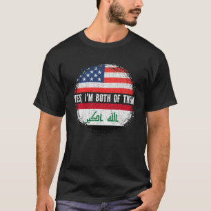 Half American Half Iraqi USA Flag Iraq Heritage T-Shirt