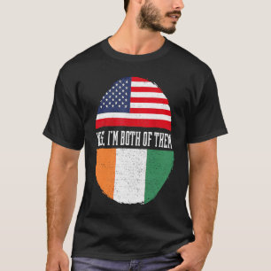 Half American Half Irish USA Flag Ireland Heritage T-Shirt