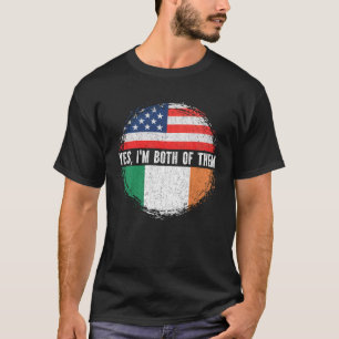 Half American Half Irish USA Flag Ireland Heritage T-Shirt