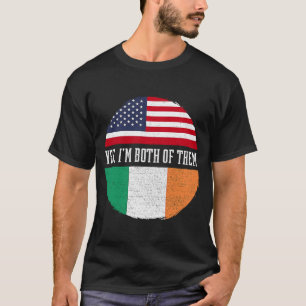 Half American Half Irish USA Flag Ireland Heritage T-Shirt