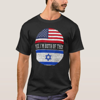Half American Half Israeli USA Flag Israel Heritag T-Shirt