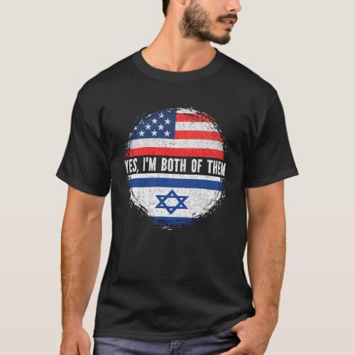 Half American Half Israeli USA Flag Israel  T_Shirt