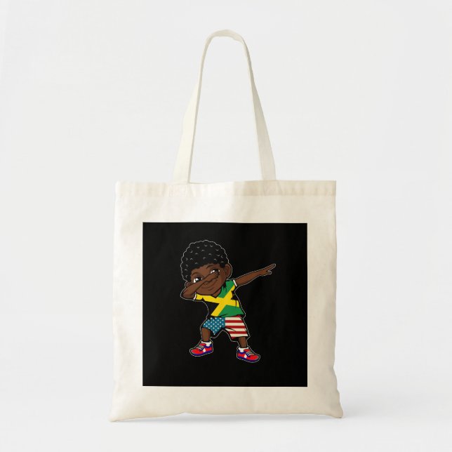 Half American Half Jamaican Boy Kid Jamaica Flag P Tote Bag (Front)
