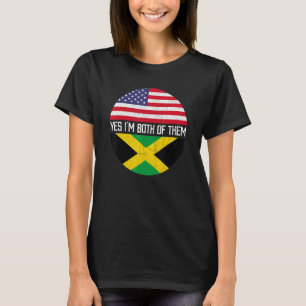 Half American Half Jamaican Usa Flag Family Herita T-Shirt