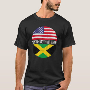 Half American Half Jamaican Usa Flag Family Herita T-Shirt