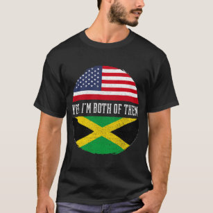 Half American Half Jamaican USA Flag Jamaica Herit T-Shirt