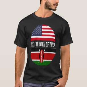 Half American Half Kenyan USA Flag Kenya Heritage  T-Shirt